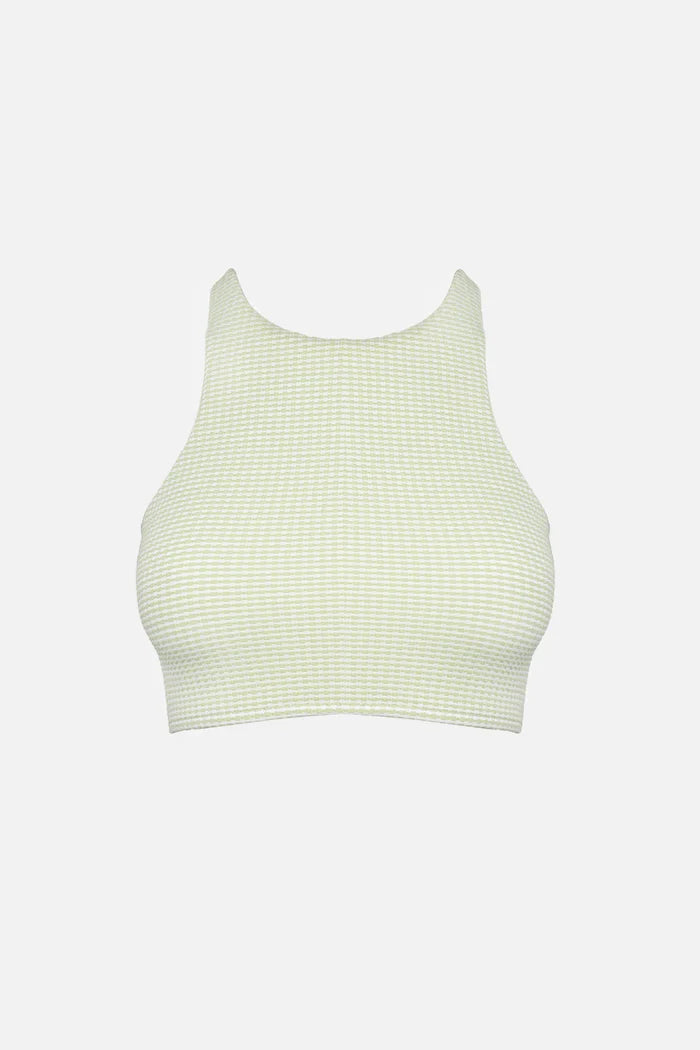 RHYTHM MAISY CHECK CROSS BACK CROP TOP - SAGE