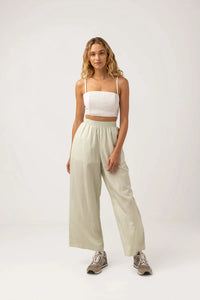 RHYTHM MAISY CHECK WIDE LEG PANT - SAGE