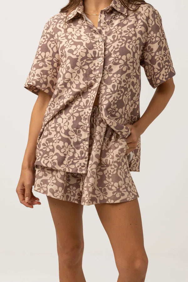 RHYTHM DRIFTER FLORAL SHORT - CHOCOLATE