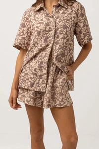 RHYTHM DRIFTER FLORAL SHORT - CHOCOLATE