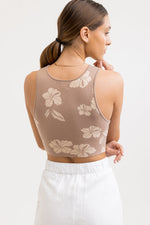 RHYTHM HIBISCUS KNIT TOP - TAUPE