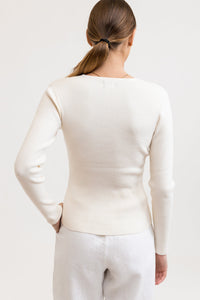 RHYTHM LONG LINE KNIT TOP - IVORY