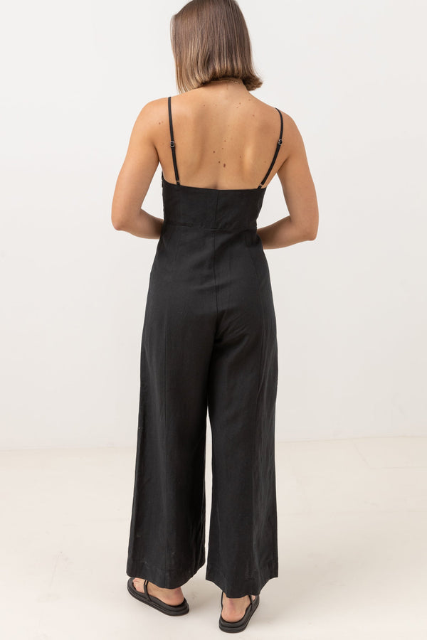 RHYTHM ANDRES WIDE LEG JUMPSUIT - BLACK