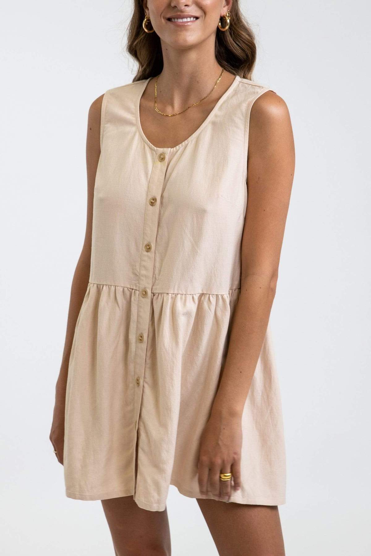 RHYTHM SIENNA DRESS - STONE Work It Out RHYTHM SIENNA DRESS - STONE Work It Out