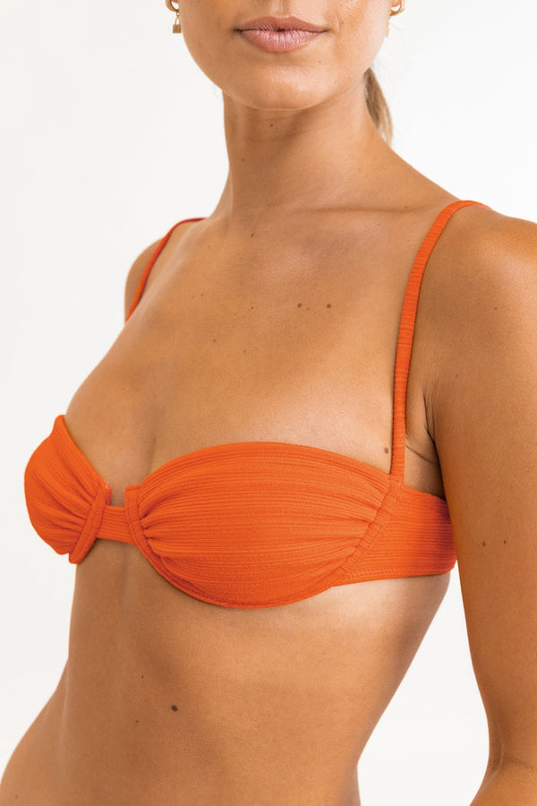 RHYTHM MARLE GATHERED UNDERWIRE TOP - MANDARIN