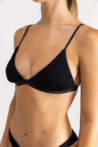 RHYTHM WAVE BREAK BRALETTE TOP - BLACK