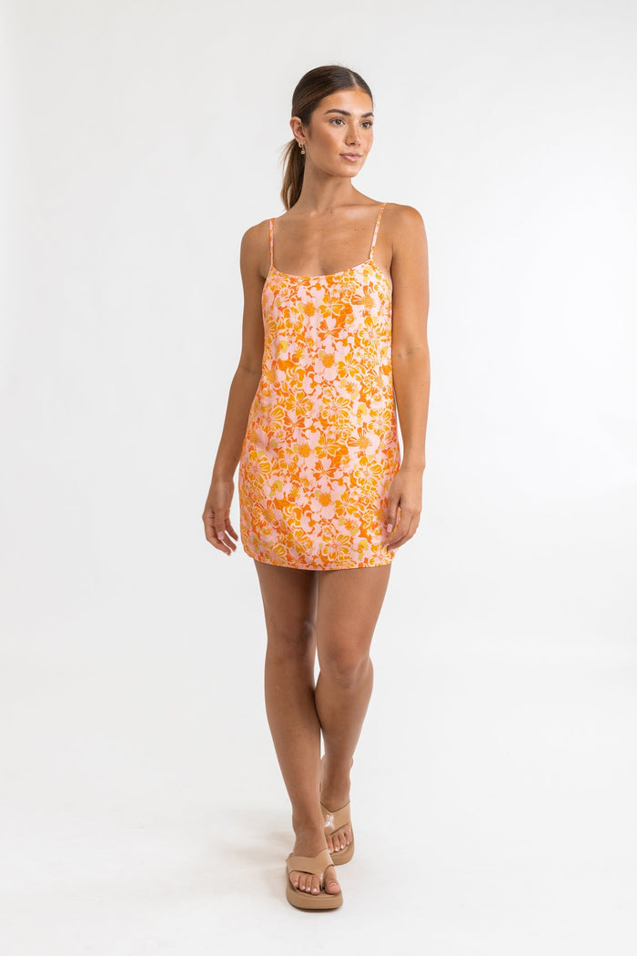 RHYTHM EVANGELINE SLIP MINI DRESS - MANDARIN