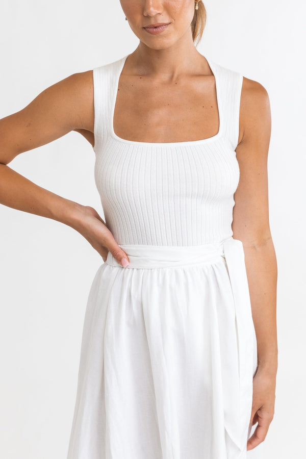 RHYTHM ANDIE KNIT TOP - WHITE