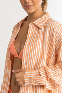 RHYTHM CLASSIC OVERSIZED SHIRT - ORANGE STRIPE
