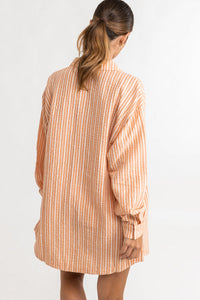 RHYTHM CLASSIC OVERSIZED SHIRT - ORANGE STRIPE