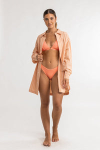 RHYTHM CLASSIC OVERSIZED SHIRT - ORANGE STRIPE