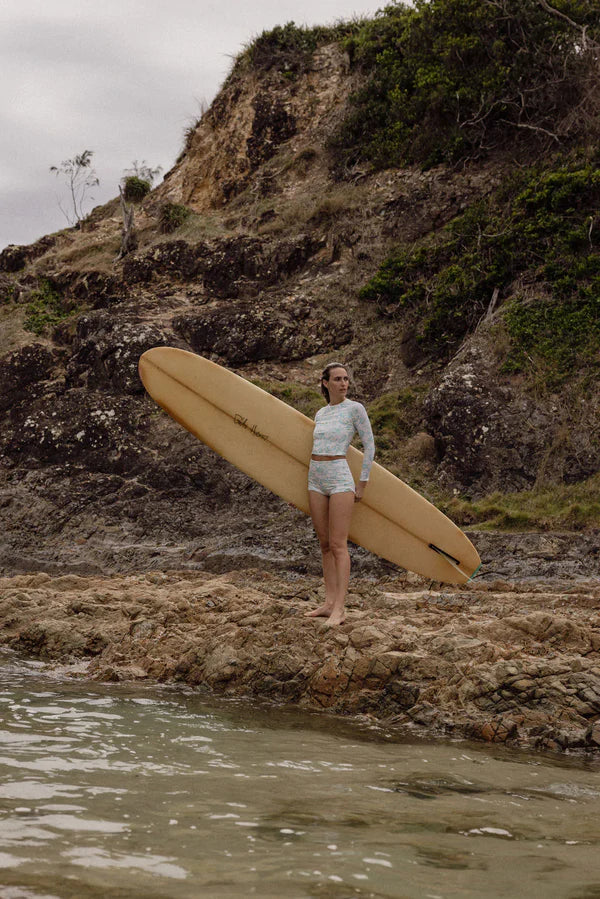 RHYTHM CAIRO LONG SLEEVE SURF TOP BLUE Work It Out
