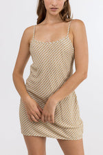 RHYTHM VIRGO GEO SLIP MINI DRESS - DESERT