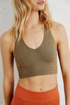 FREE PEOPLE MOVEMENT FREE THROW CROP - ARMY 6007