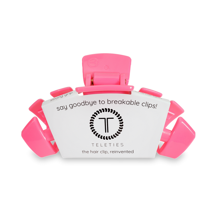 TELETIES HAIR CLIPS LARGE - HOT PINK