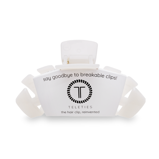 TELETIES HAIR CLIPS LARGE - COCONUT WHITE