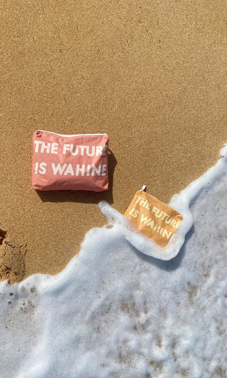 WA'AHIA MID "THE FUTURE IS WAHINE" POUCH - REVERSIBLE TERRACOTTA