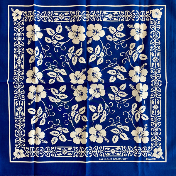 HIBISCUS BANDANA - BLUE