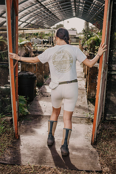 SAVE THE NATIVES GRAPHIC SS CROP - WHITE