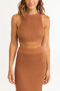 RHYTHM DESERT KNIT CROP TOP - SIENNA