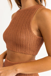RHYTHM DESERT KNIT CROP TOP - SIENNA