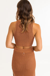 RHYTHM DESERT KNIT CROP TOP - SIENNA