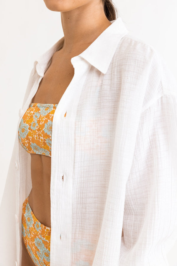 RHYTHM CRINKLE OVERSIZED SHIRT - OFF WHITE