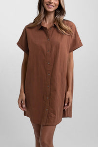 RHYTHM CLASSIC LINEN SHIRT DRESS