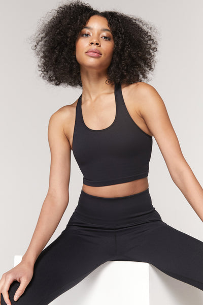 SPIRITUAL GANGSTER ATHENA CROP TANK - BLACK