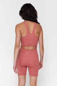 SPIRITUAL GANGSTER AMOR SEAMLESS CROP TANK - ROUGE