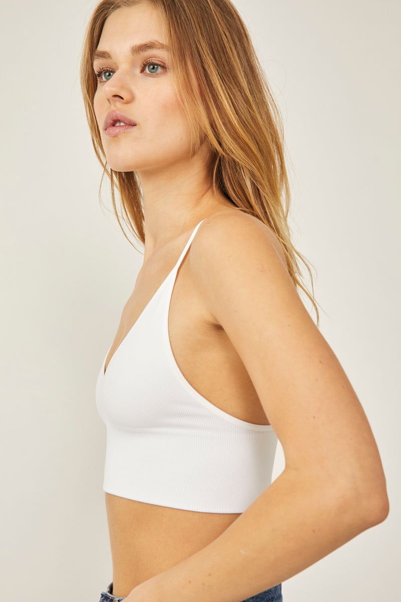 FREE PEOPLE INTIMATES YOURS TRULY SEAMLESS BRA - WHITE P084