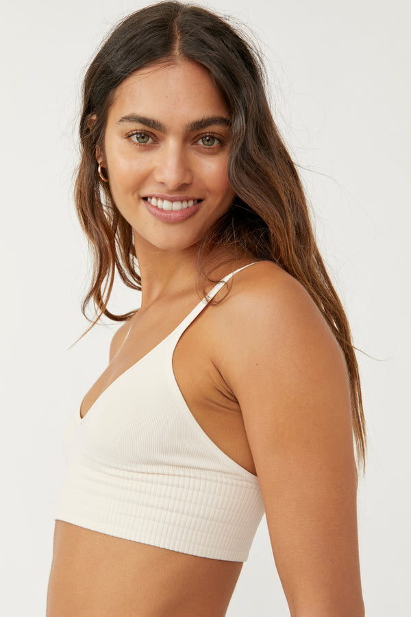 FREE PEOPLE INTIMATES SEAMS RIGHT BRALETTE - HUSHED GRAIN 1056