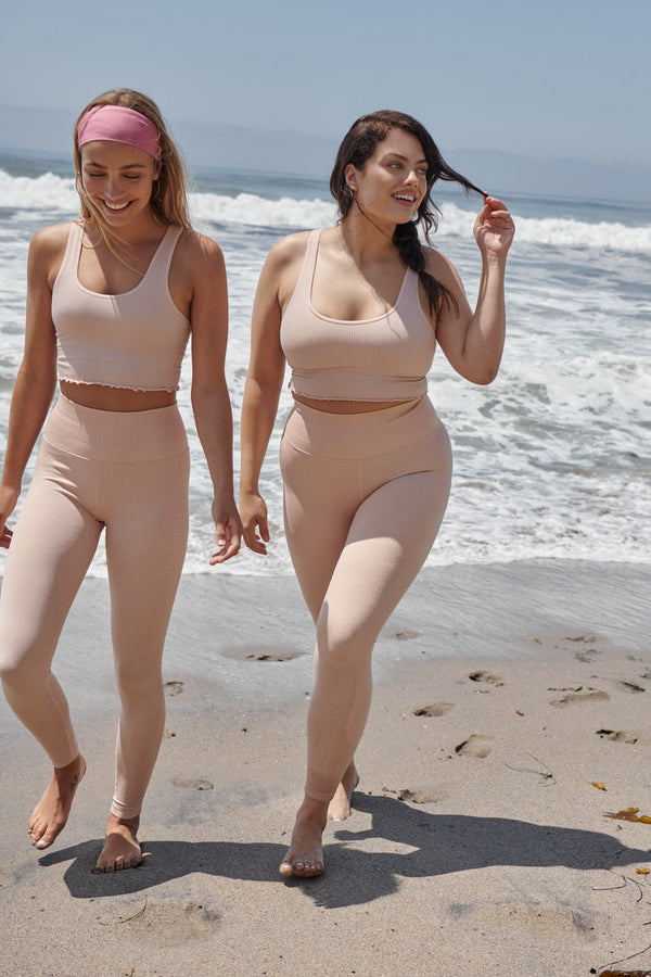 SPIRITUAL GANGSTER AMOR SEAMLESS CROP TANK - VINTAGE PINK