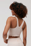 SPIRITUAL GANGSTER AMOR SEAMLESS CROP TANK - OATMEAL