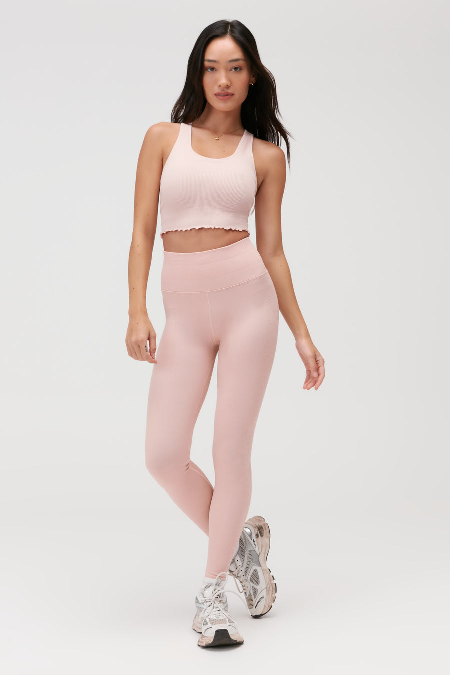 SPIRITUAL GANGSTER AMOR SEAMLESS CROP TANK - VINTAGE PINK