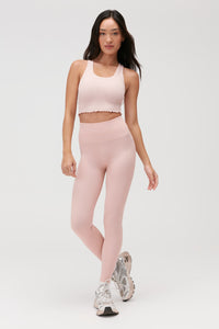 SPIRITUAL GANGSTER AMOR SEAMLESS CROP TANK - VINTAGE PINK