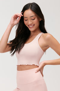 SPIRITUAL GANGSTER AMOR SEAMLESS CROP TANK - VINTAGE PINK