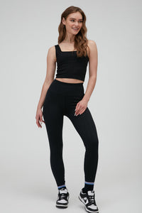 SPIRITUAL GANGSTER AMARA SEAMLESS WIDE RIB TANK  - BLACK