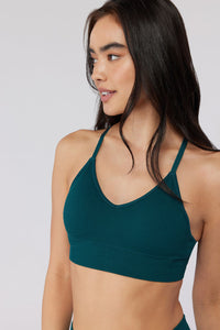 SPIRITUAL GANGSTER SELENE SEAMLESS TRIANGLE BRA - PINE