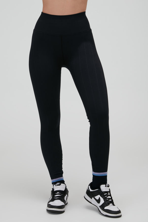 SPIRITUAL GANGSTER AMARA WIDE RIB SEAMLESS LEGGINGS - BLACK