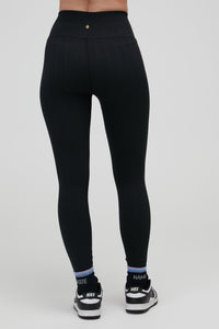 SPIRITUAL GANGSTER AMARA WIDE RIB SEAMLESS LEGGINGS - BLACK