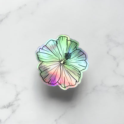 KAKOU COLLECTIVE HIBISCUS HOLOGRAPHIC STICKER