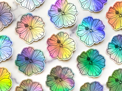 KAKOU COLLECTIVE HIBISCUS HOLOGRAPHIC STICKER