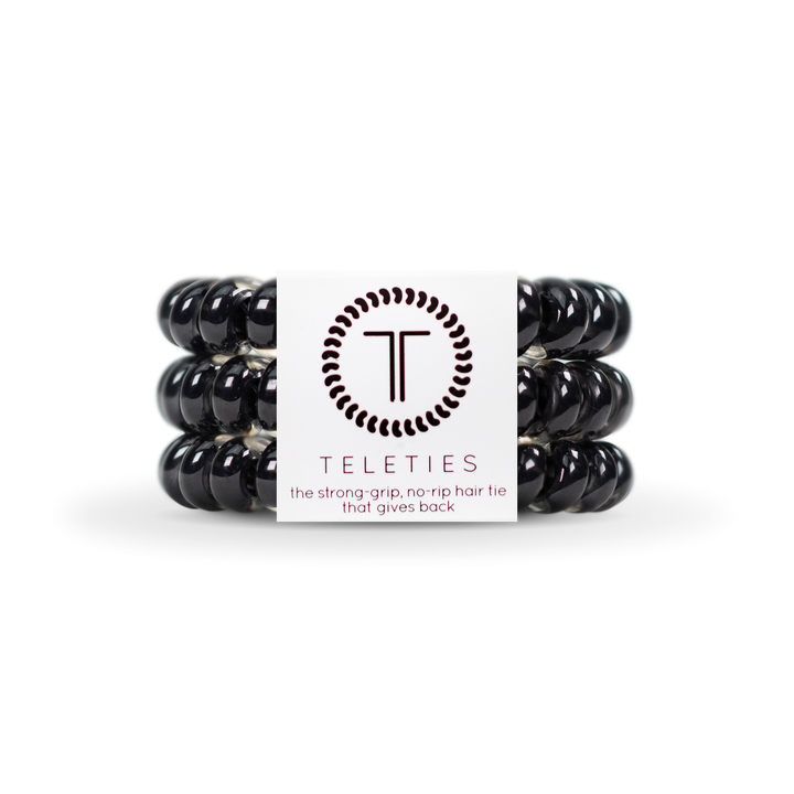 TELETIES HAIR TIE LARGE - JET BLACK