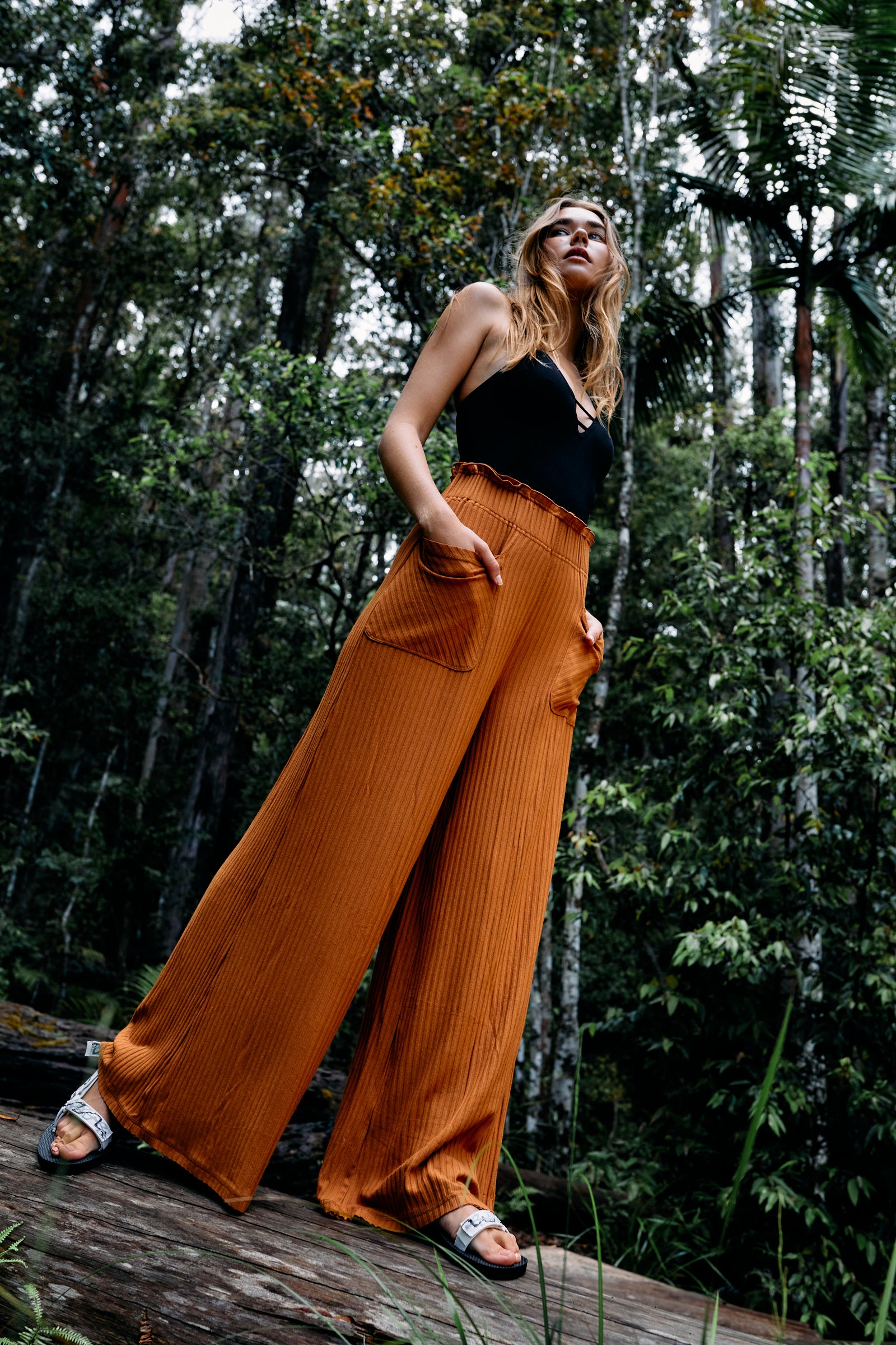 coconut row palm beach pants FREE PEOPLE MOVEMENT BLISSED OUT WIDE LEG PANTS