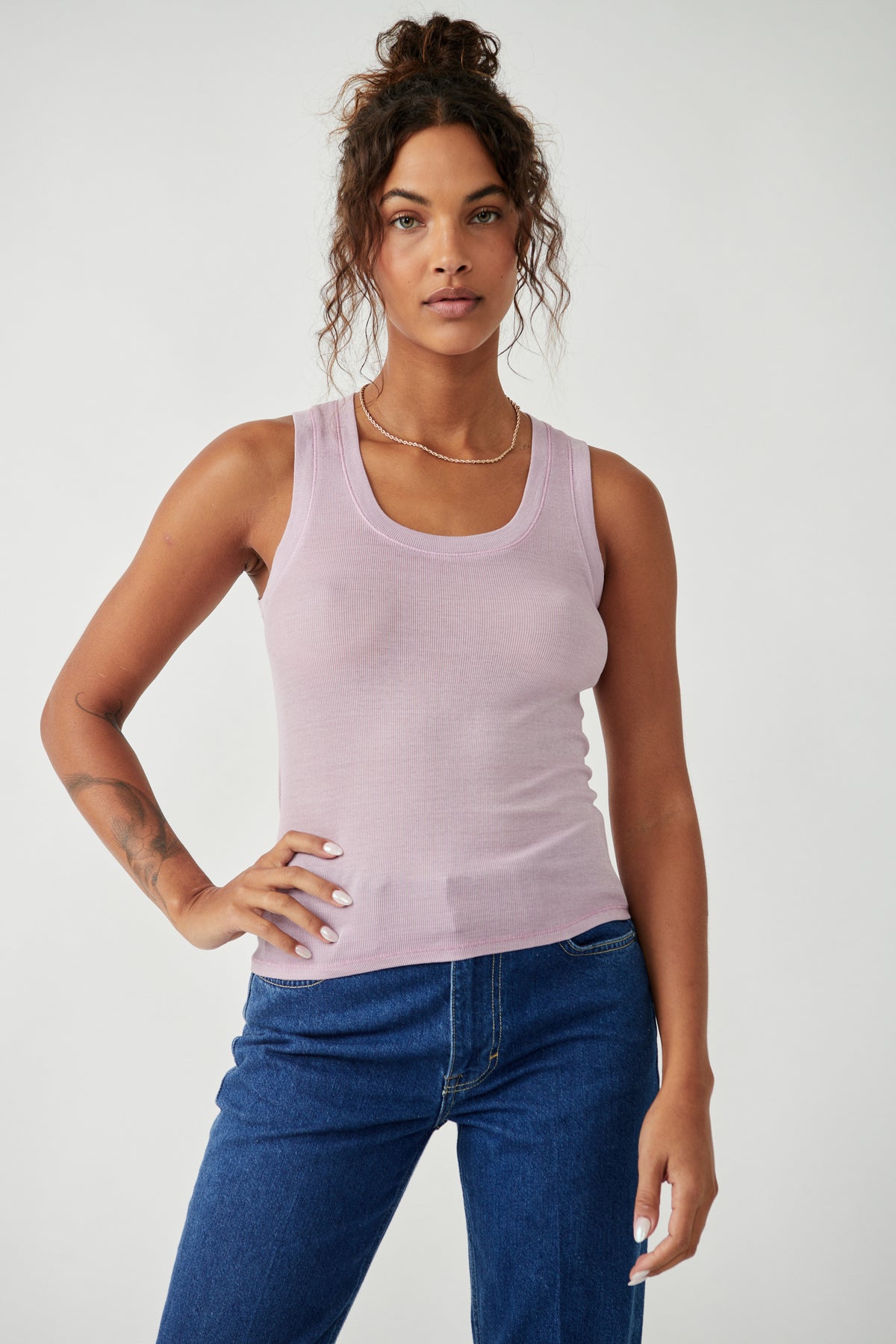 FREE PEOPLE INTIMATES U-NECK TANK - LA FLEUR 9063