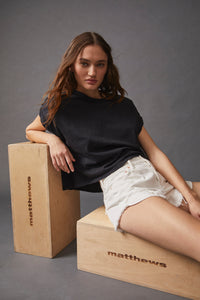 FREE PEOPLE YOU ROCK TEE - BLACK 3449