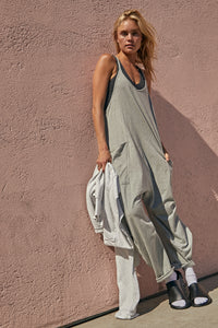 FREE PEOPLE MOVEMENT HOT SHOT ONESIE - HEATHER GREY 9677
