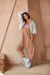 FREE PEOPLE MOVEMENT HOT SHOT ONESIE - TOASTED COCONUT 9677