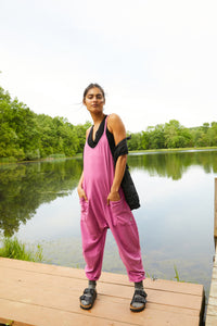 FREE PEOPLE MOVEMENT HOT SHOT ONESIE - MAGENTA DISCO 9677